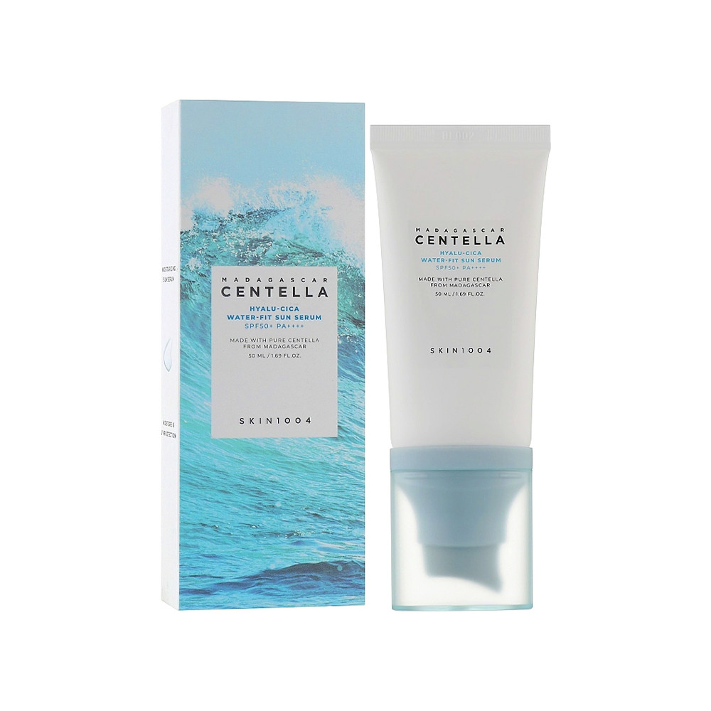 SKIN1004 - Madagascar Centella Hyalu-Cica Water-Fit Sun Serum SPF50+ PA++++ – Drėkinamasis Apsauginis Kremas nuo Saulės – 50 ml