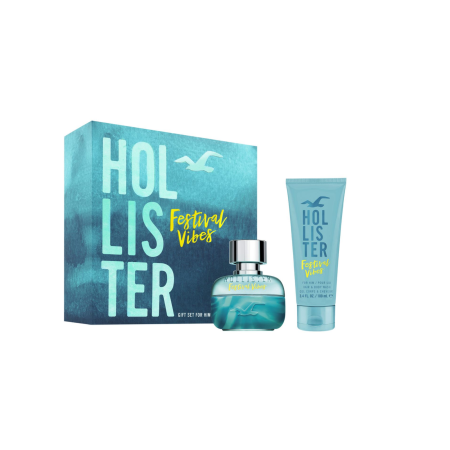Festival Vibes Set Hollister: Festival Vibes, Shower Gel & Shampoo 2-In-1, 100 ml + Festival Vibes, Eau De Toilette, For Men, 50