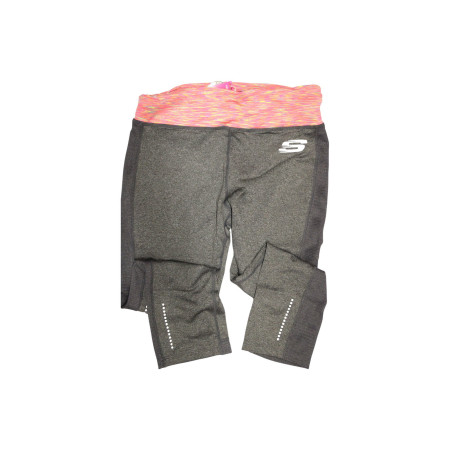 Skechers, Kaylee Deep, Sports Women Synthetic Leggings, Charcoal, Size 12