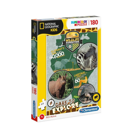 Clementoni, National Geographic Kids, Wildlife Expedition, Puzzle, Unisex, 7+ years, 180 pcs