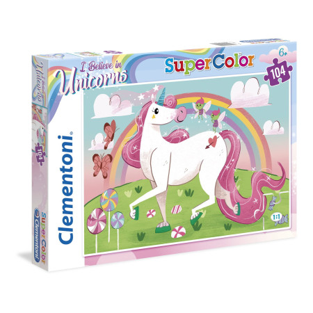 Clementoni, SuperColor, I Believe In Unicorns, Puzzle, For Girls, 6+ years, 104 pcs