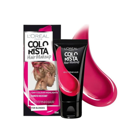 L'Oreal Paris, Colorista Hair Makeup, Semi-Permanent Hair Dye,  HOTPINKHAIR, 30 ml