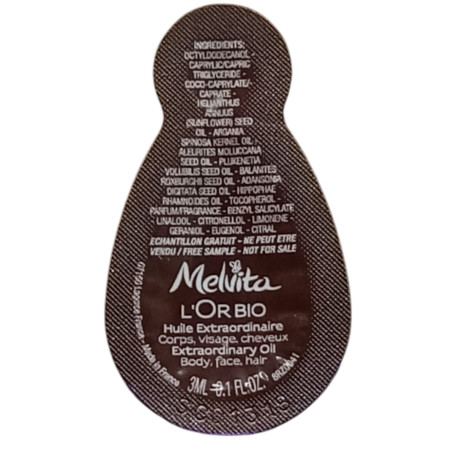 Melvita, L'or Bio, Organic, Nourishing, Body Oil, For Body, Face & Hair, Day & Night, 3 ml *Sample