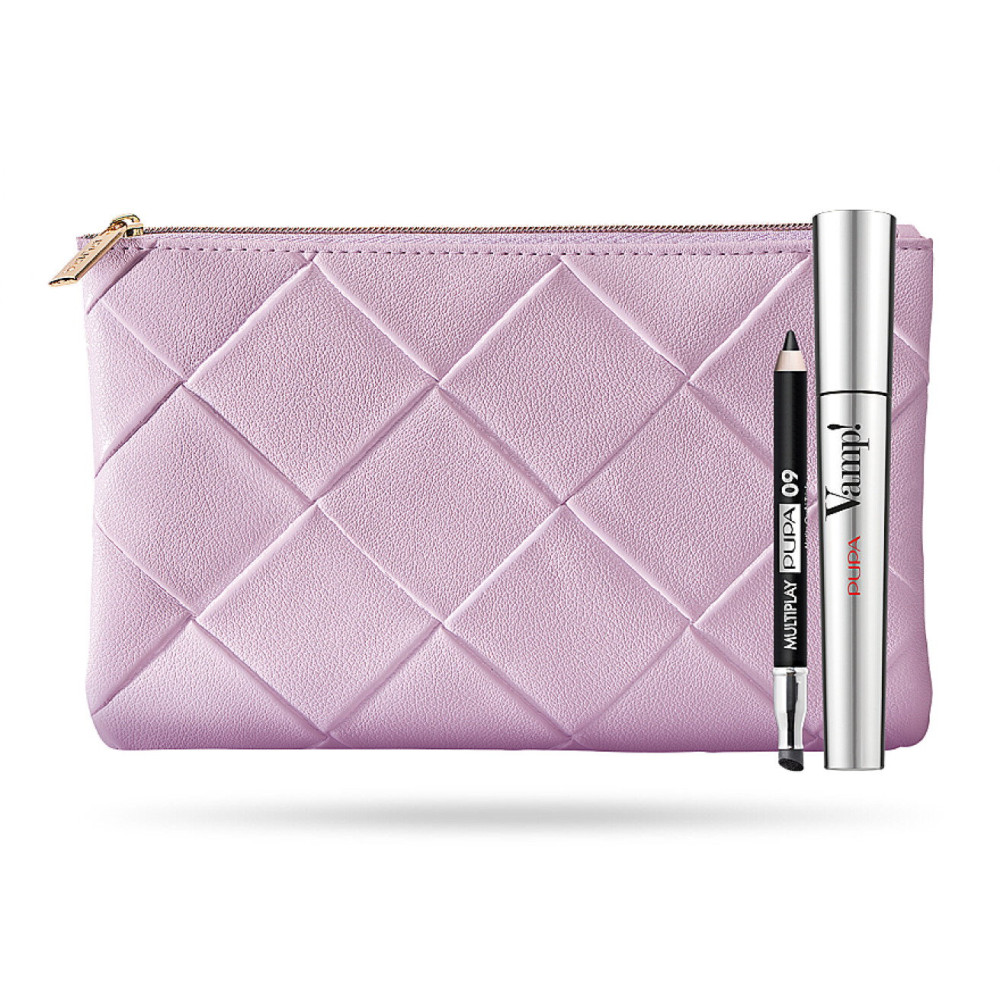 Set Pupa: Vamp!, Paraben-Free, Extra Volume, Mascara, 100, Black, 9 ml + Multiplay, Double-Ended, Eyeshadow & Kajal Eyeliner 2-I