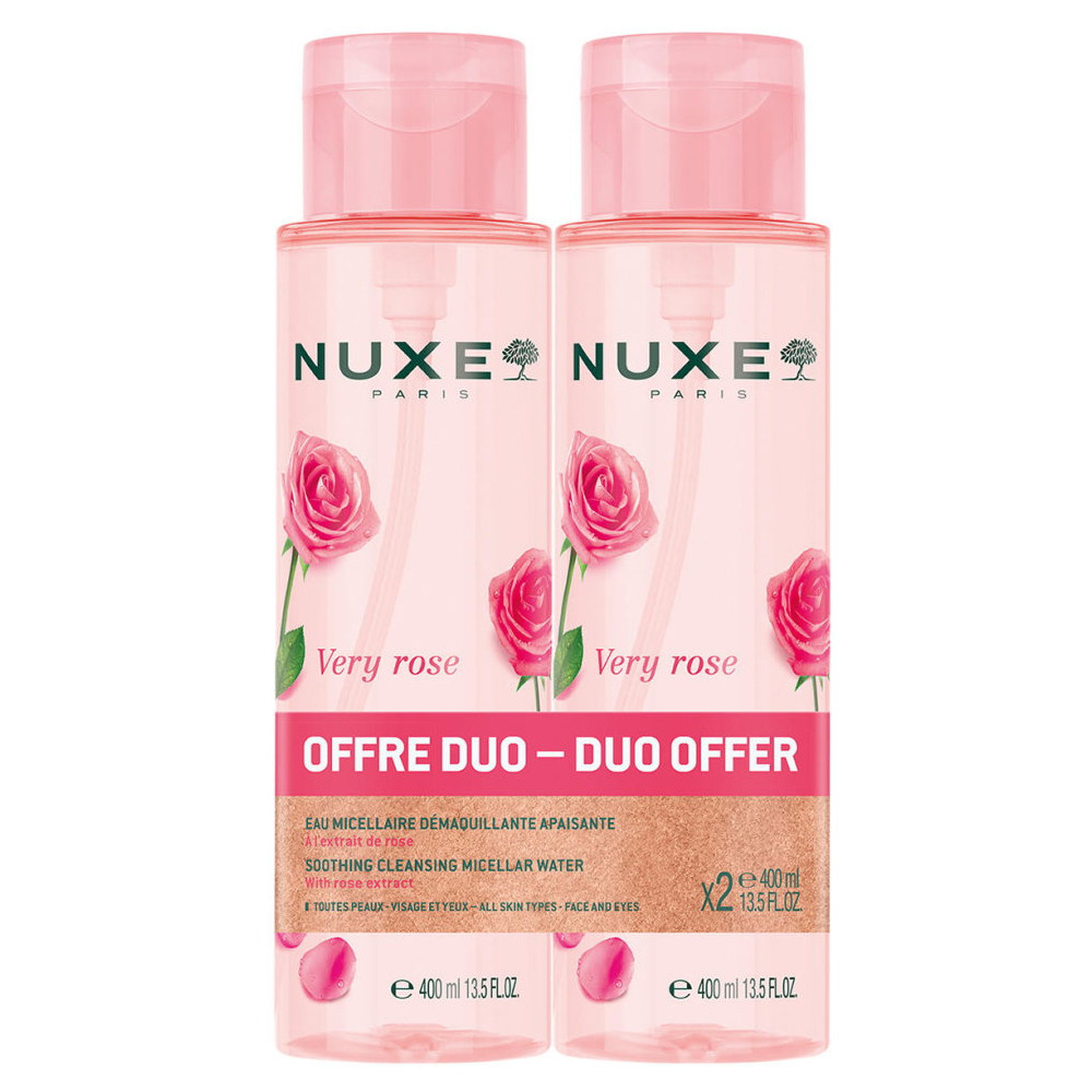 Set Duo, Nuxe, Very Rose, Cleansing & Soothing, Micellar Water, For Sensitive Skin, 2 pcs, 400 ml