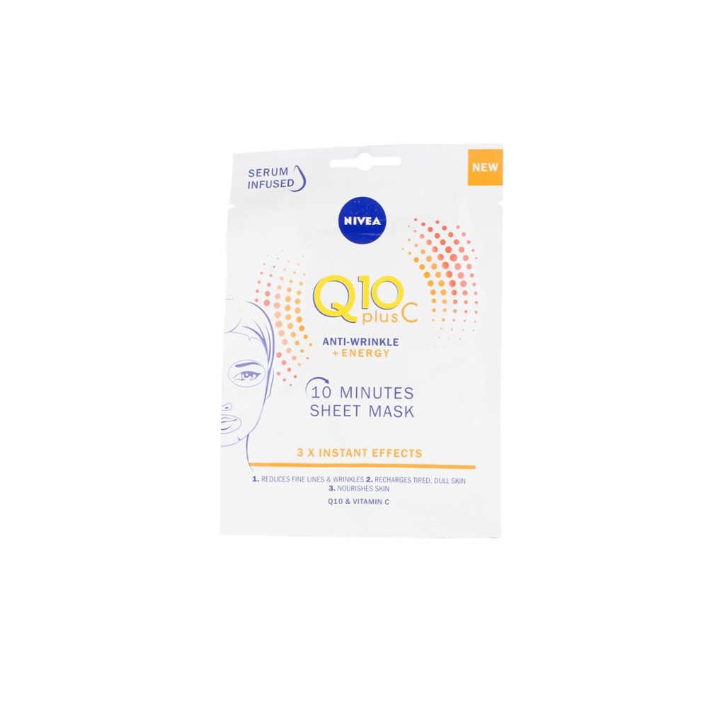 "Nivea Q10+Vitamin C" energizuojanti veido kaukė nuo raukšlių