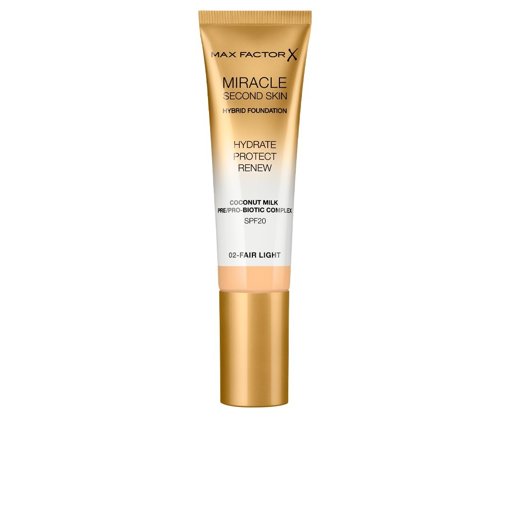 "Max Factor Miracle Second Skin Spf20 2 Fair Light" Makiažo pagrindas 30 ml