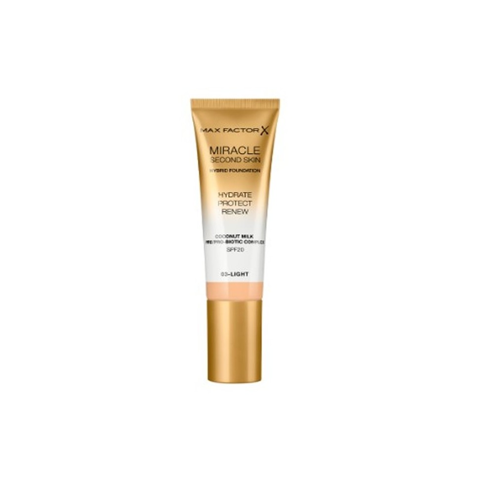 "Max Factor Miracle Second Skin Spf20 3 Light" Makiažo pagrindas 30 ml