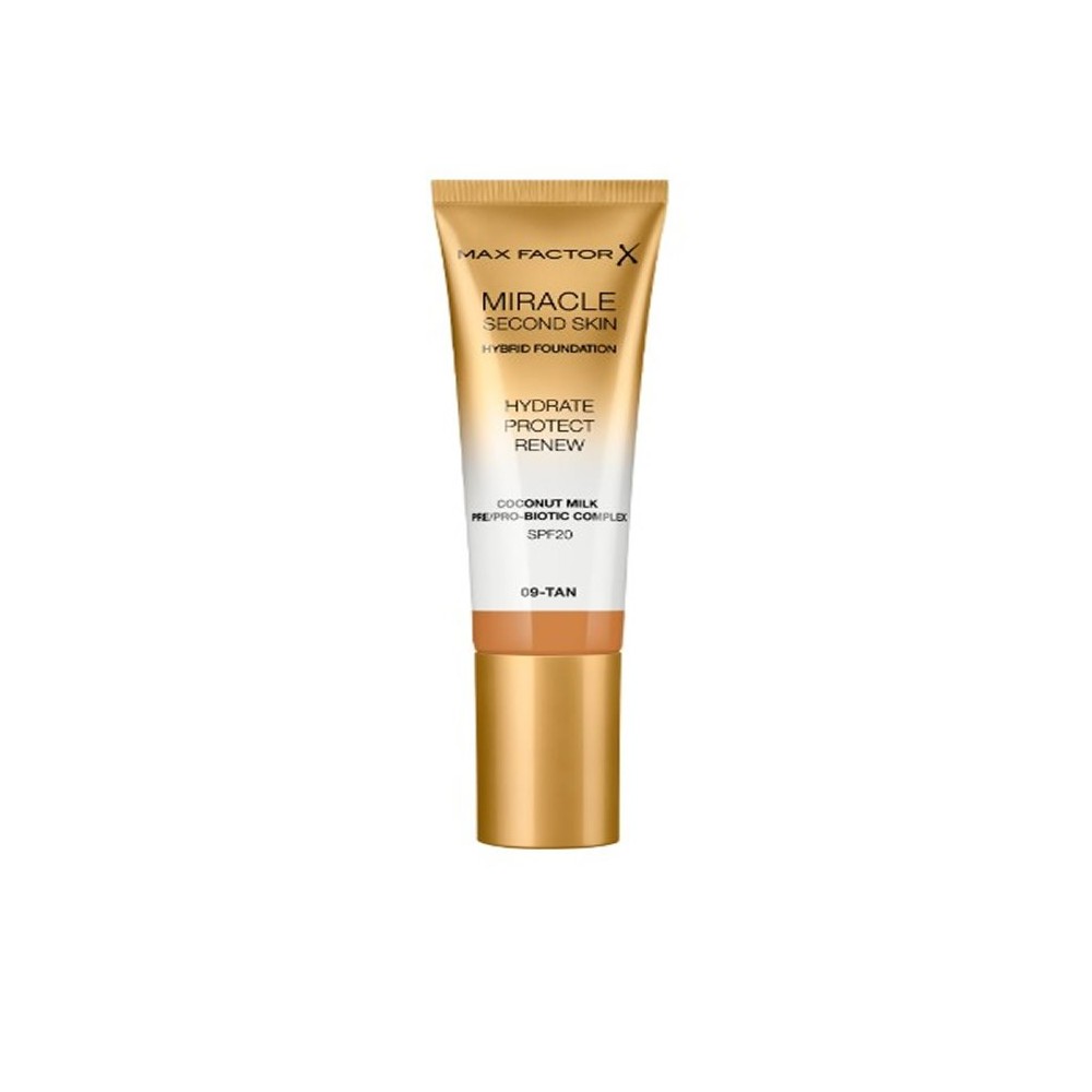 "Max Factor Miracle Second Skin Spf20 9 Tan" Makiažo pagrindas 30 ml