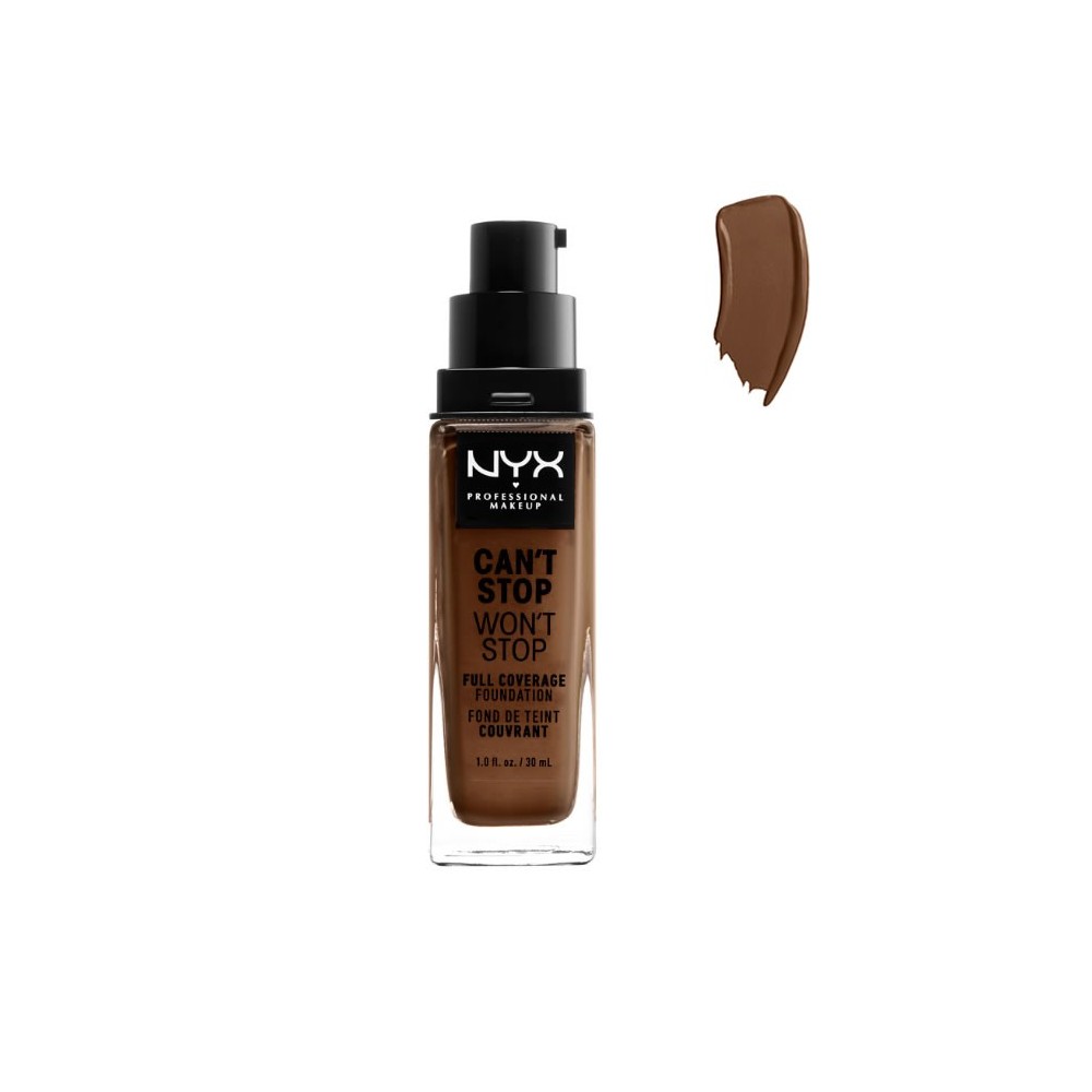 Nyx Can´t Stop Won´t Stop pilnai dengiantis makiažo pagrindas Cocoa 30ml