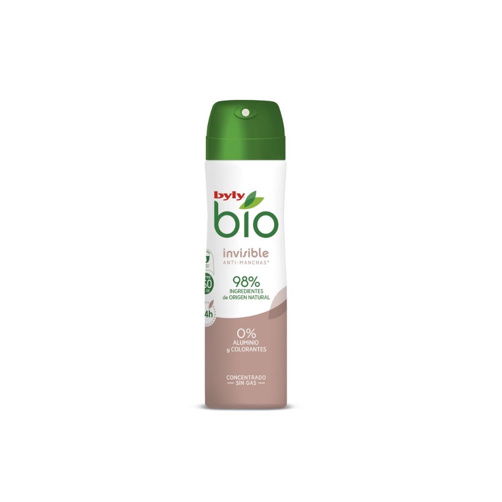 "Byly Bio Natural 0% Invisible Desdorant Spray" Nepaliekantis dėmių purškiamas dezodorantas 75ml