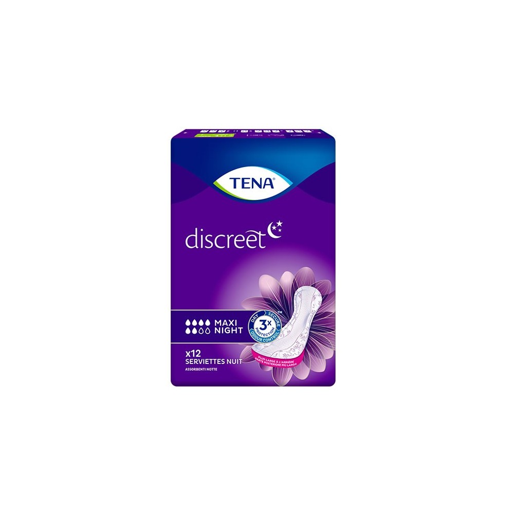 Tena Discreet Maxi Night  Incontinence Pad 12Und