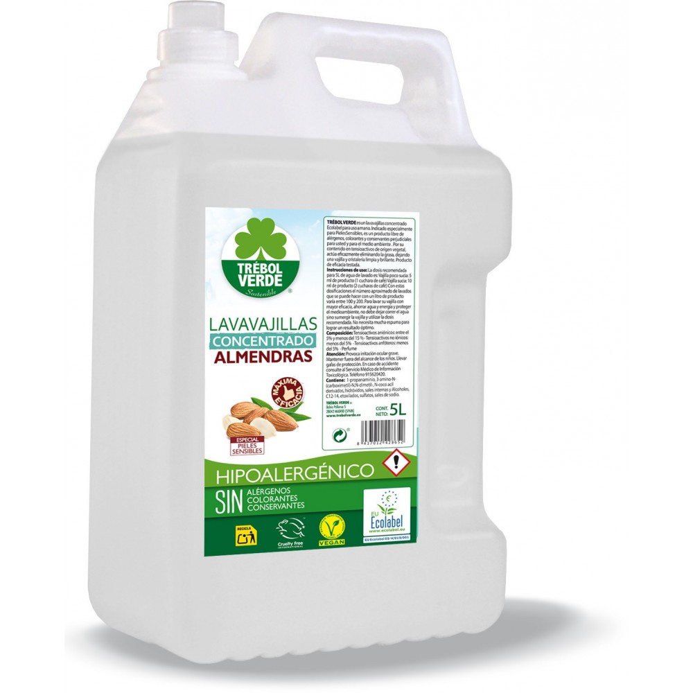 Trébol Verde Lavavajillas Almendras Ecologico 5 L