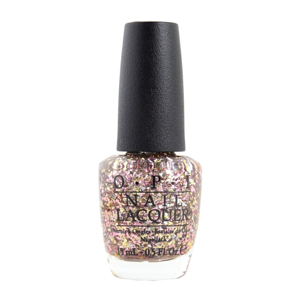 Opi, Nail Lacquer, Nail Polish, NL M80, Gaining Mole-mentum (Rose/Gold Glitter), 15 ml