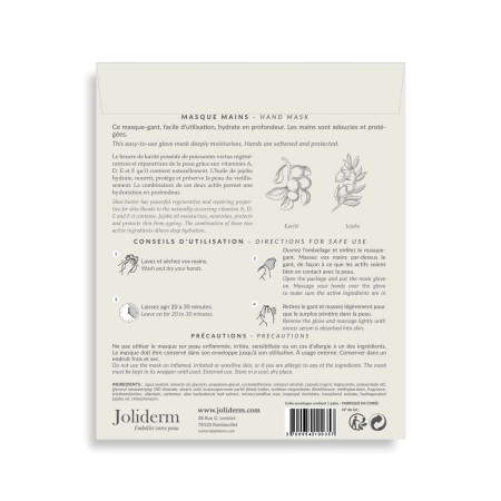 Set Duo, Joliderm, Joliderm, Shea Butter And Coconut Oil, Hydrating & Softening, Hand Sheet Mask, 2 pcs, 2