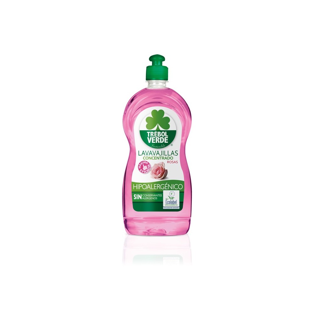 Trébol Verde Lavavajillas Rosas Ecologico 750ml