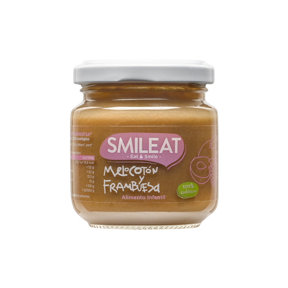 Smileat Potito Bio Frambuesa y Melocoton 130 Gr