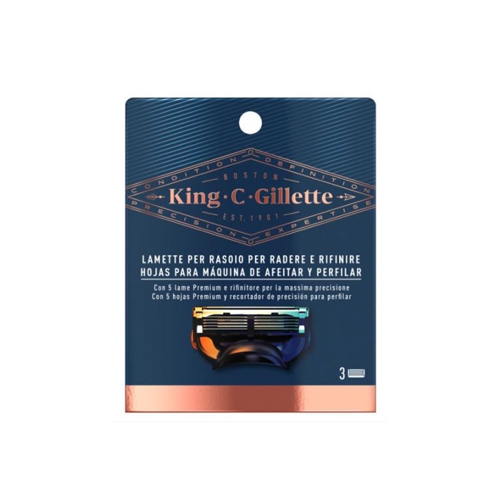 Gillette King Shaver And Profiling Blades 3 Units