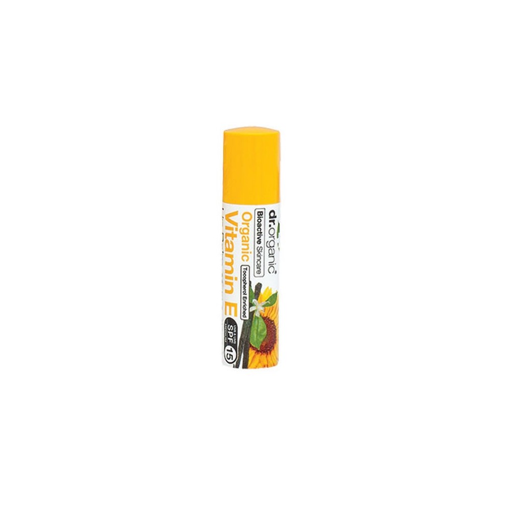 "Dr Organic" vitaminas E lūpų balzamas 15Spf 5.6ml