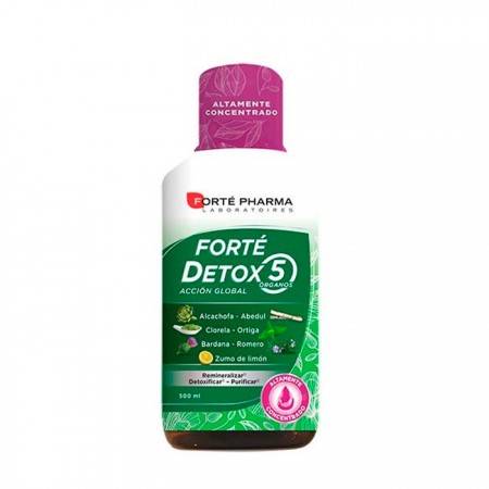 "Forté Pharma Detox 5 Organs"  yra labai koncentruotas detoksikuojantis maisto papildas 500ml