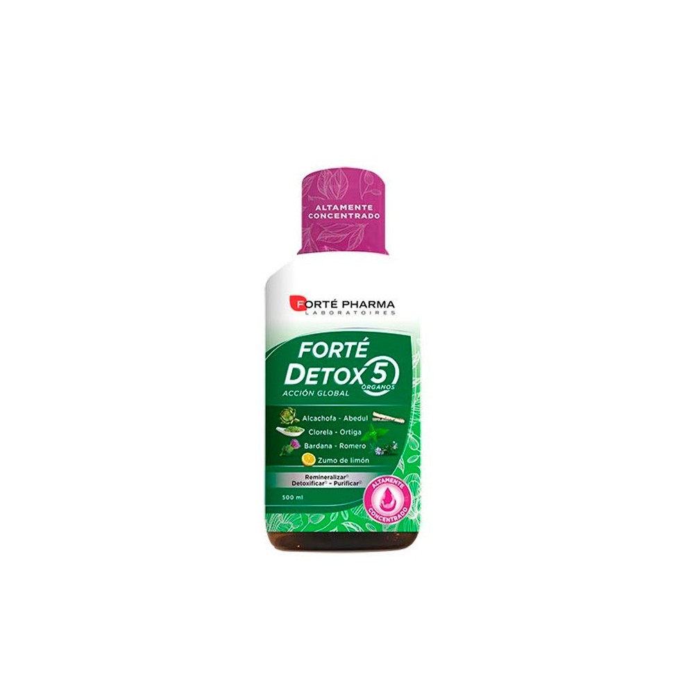"Forté Pharma Detox 5 Organs"  yra labai koncentruotas detoksikuojantis maisto papildas 500ml
