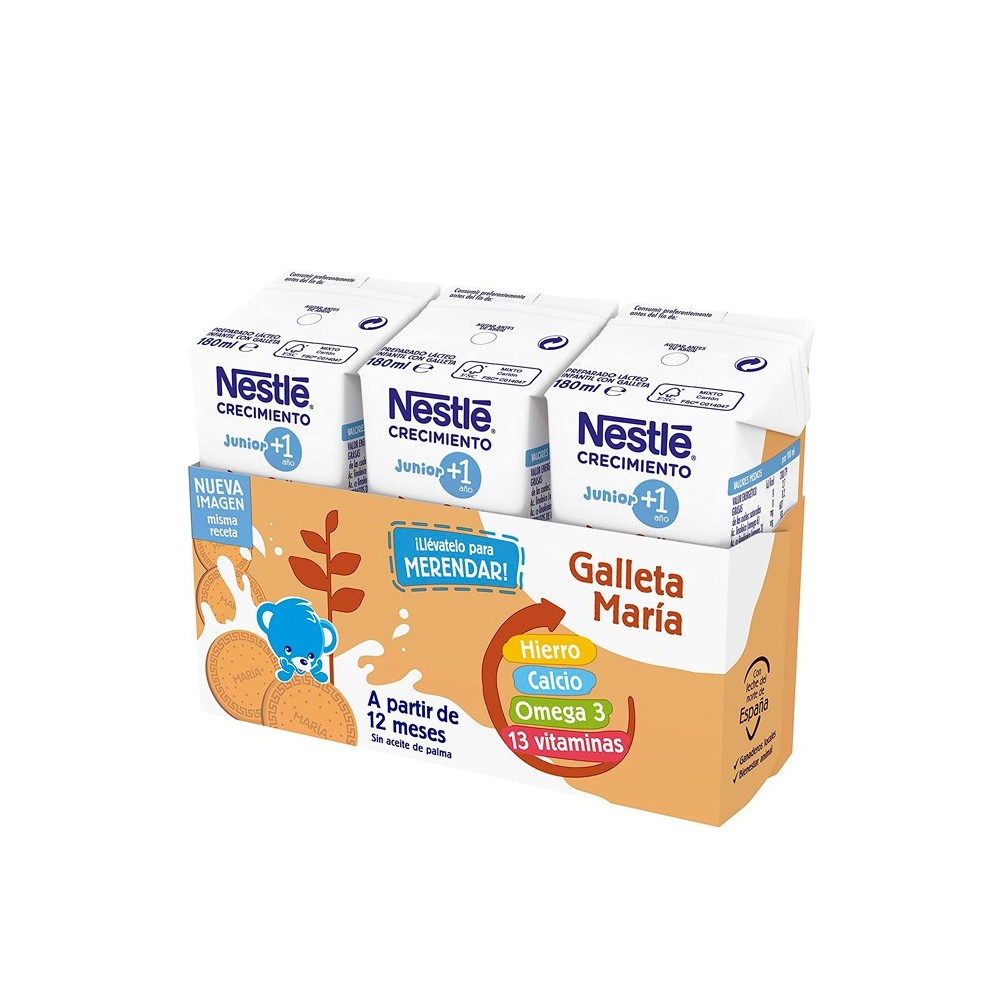 Nestlé Growth Milk 1+ Biscuits 3x180ml