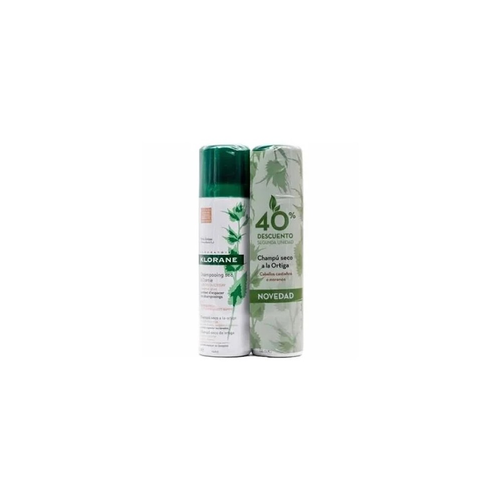 Klorane Oily Hair Dry Shampoo Brown Nettle 2x150ml