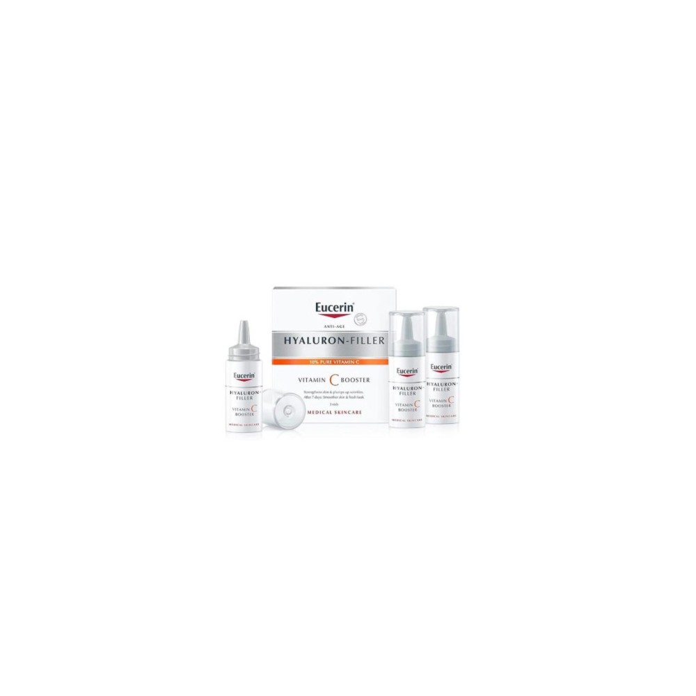 "Eucerin Hyaluron-Filler +3xEffect Vitamin C Booster" senėjimą stabdantis veido serumas 3x8ml