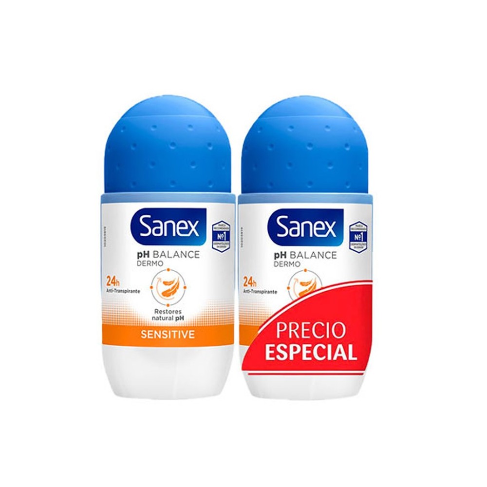 "Sanex Ph Balance Dermo Sensitive" dezodorantas Roll On Duplo 2x50ml