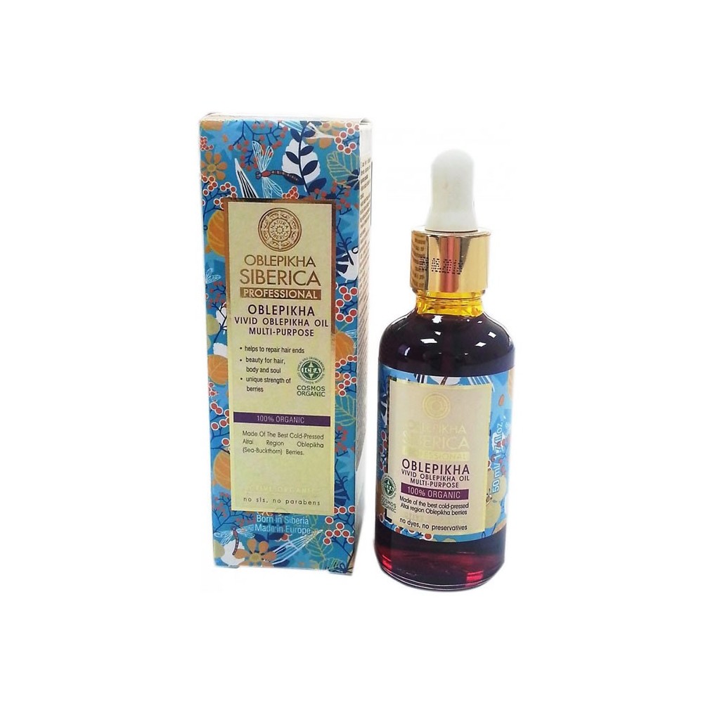 Natura Siberica Vivid Oblepikha Oil Multi Purpose unikalus oblepikha aliejus tinkantis kūno veido ir plaukų priežiūrai 50ml