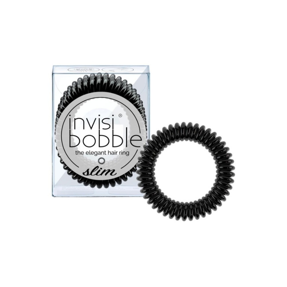 "Invisibobble" plaukų žiedas "Slim Black" 3 vnt