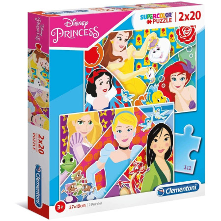 Set Duo, Clementoni, Supercolor, Disney Princess, Puzzle, For Girls, 3+ years, 2 x 20 pcs