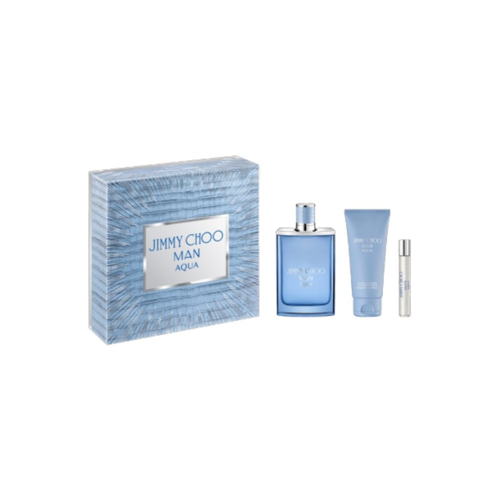 Jimmy Choo Man Aqua Eau De Toilette Spray 100ml Set 3 Pieces