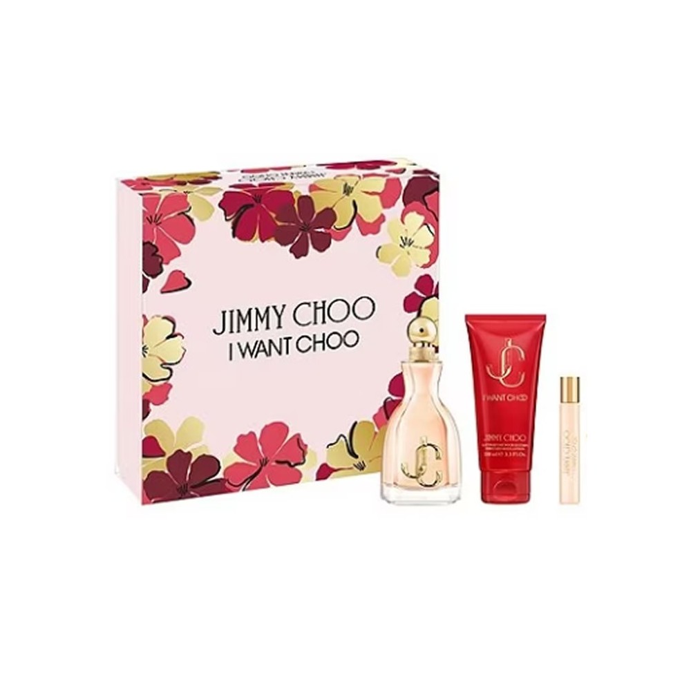 Jimmy Choo I Want Choo parfumerijos purškiamasis vanduo 100 ml, 3 dalių rinkinys