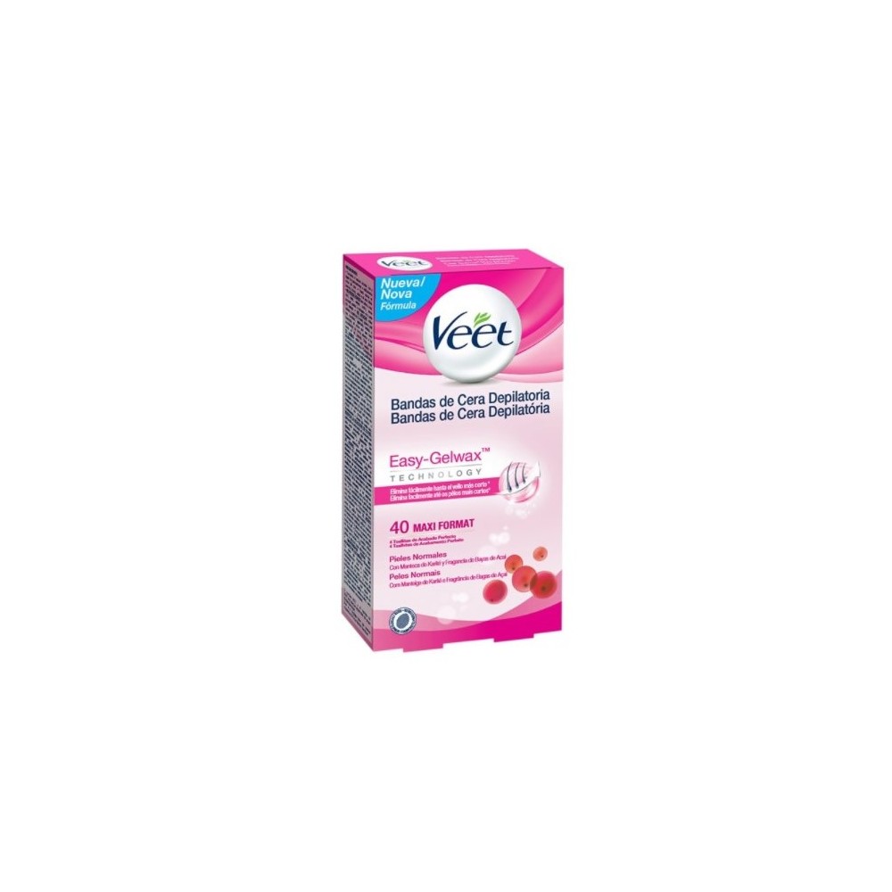 Veet Easy-Gelwax Depilatory Wax Bands Normal Skin 40 Units