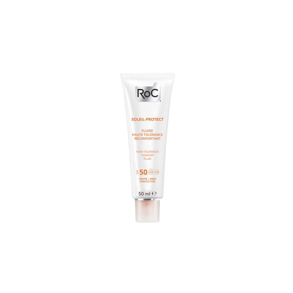 hipoalerginis fluidas nuo saulės jautriai odai Roc Soleil Protect High Tolerance Comfort Fluid Spf50 50ml