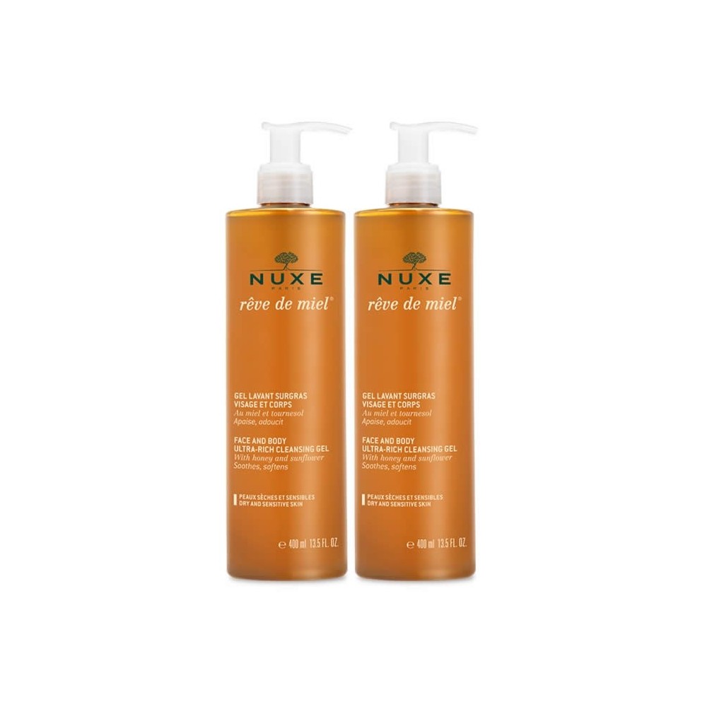 Nuxe Rêve De Miel Face And Body Cleansing Gel 2x400ml