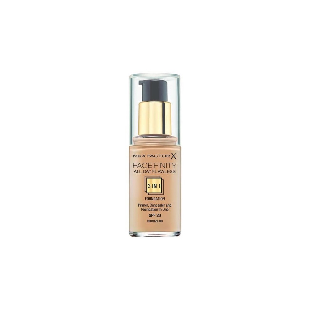 "Max Factor Facefinity 3 in 1" makiažo bazė, maskuoklis ir makiažo pagrindas Spf20 80 Bronze 30ml