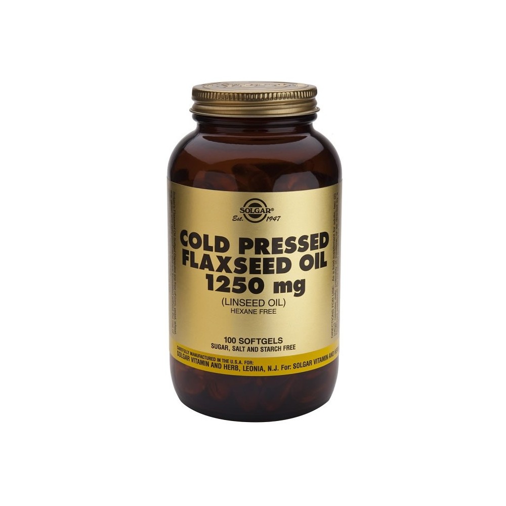 Solgar Cold Pressed Flaxseed Oil 1250mg 100 Softgels