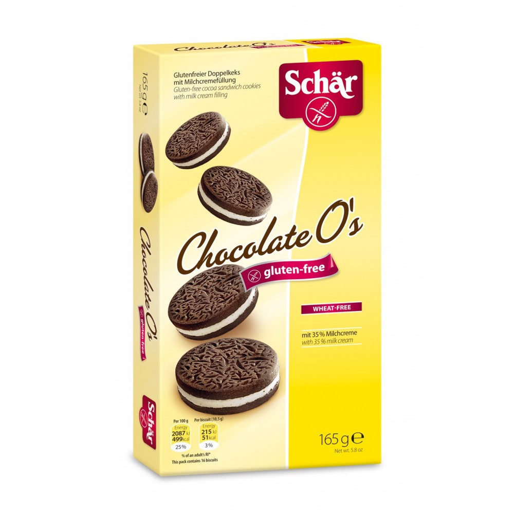 Dr. Schar šokoladiniai saldainiai "O's" 165g