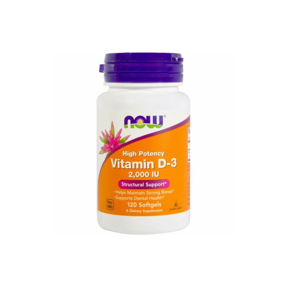 Now Vitamina D-3 2000 Ui Alta Potencia 120 Perlas