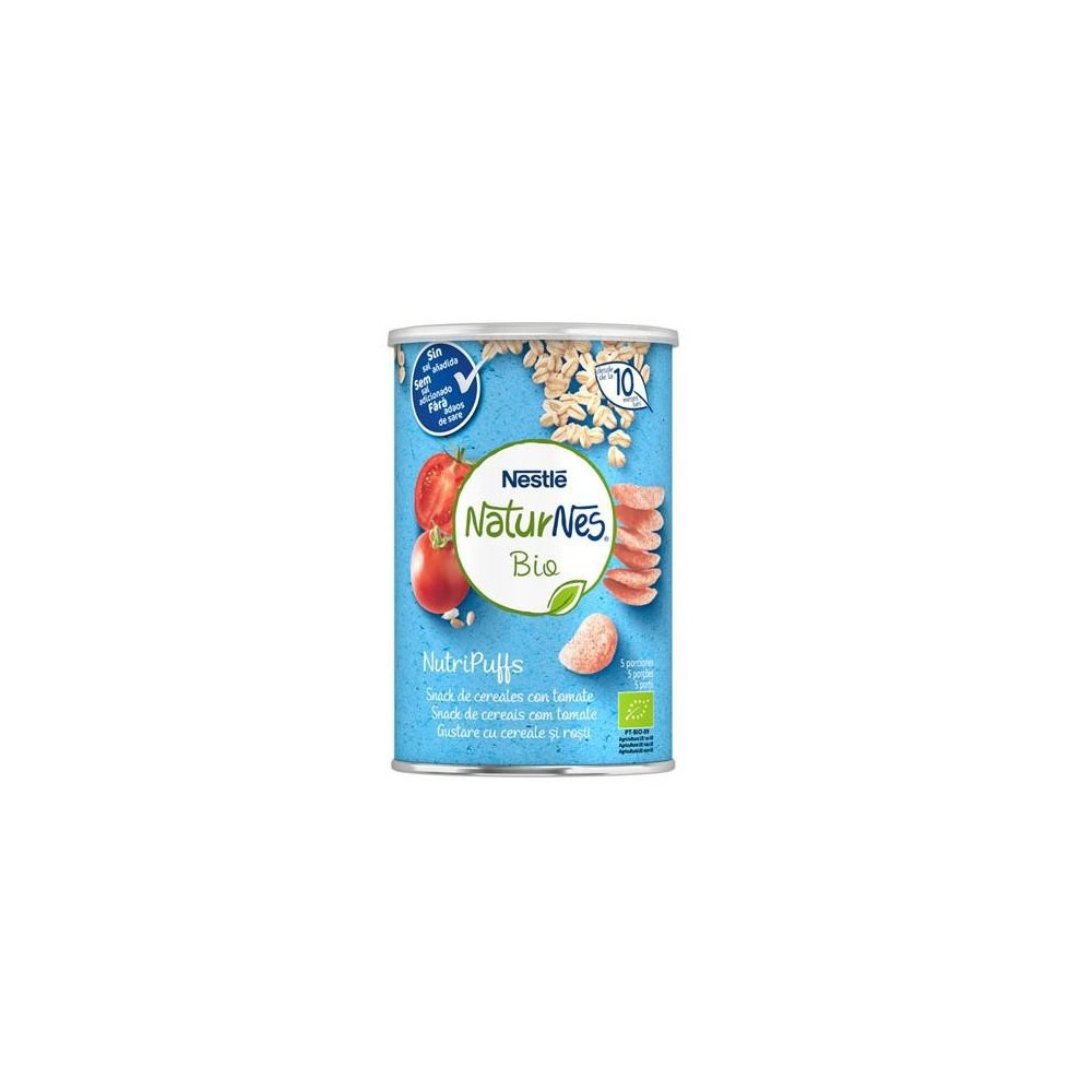 Nestle  Naturnes Bio Nutripuffs   dribsniai su pomidorais 10m 35g