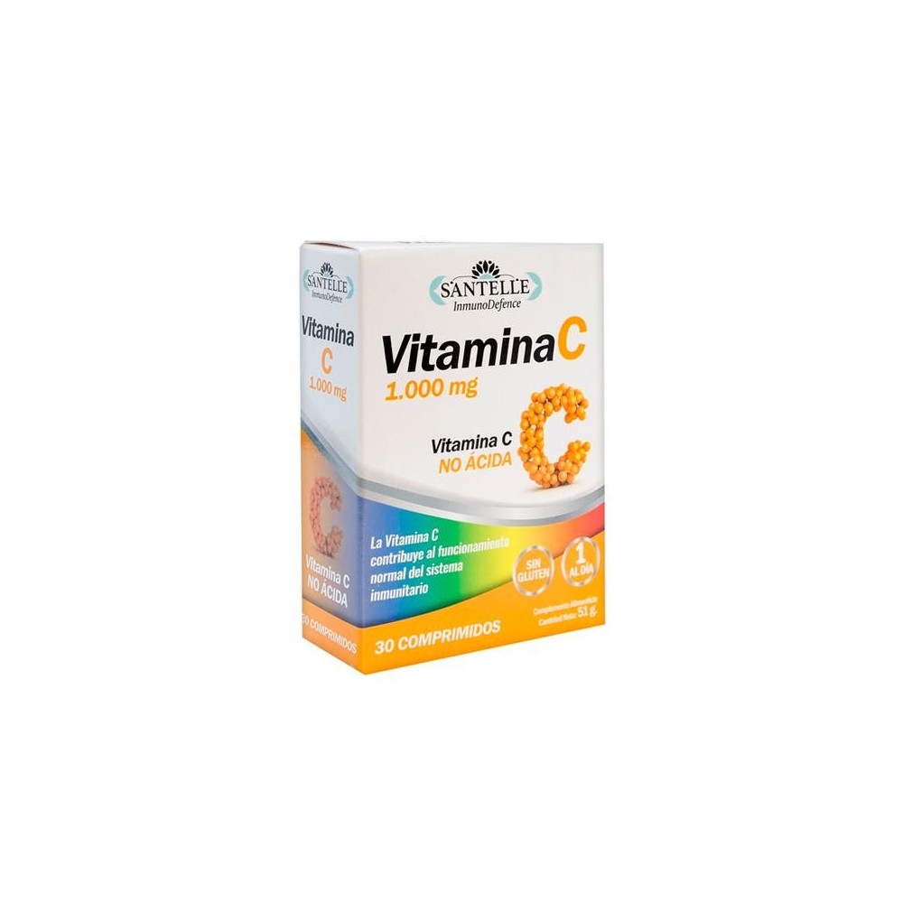 Santelle Inmunodefence Vitamina C No Ácida 30 Comprimidos De 1700 Mg