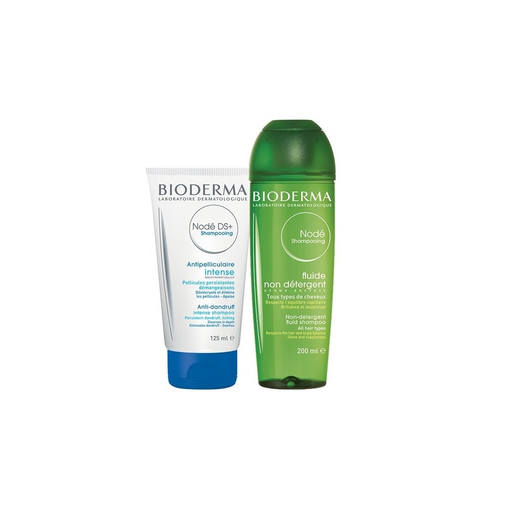 Bioderma Nodé Ds+ Seborrhoeic Dermatitis Shampoo 125ml + Bioderma Nodé Shampoo No Cleanser 200ml Set 2 Pieces