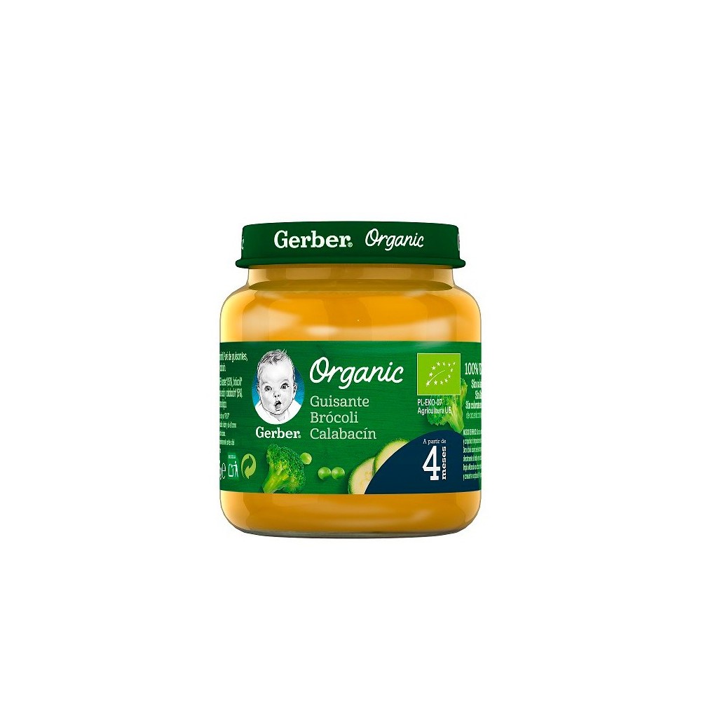 Gerber Ekologiški žirneliai, brokoliai ir cukinijos 125g