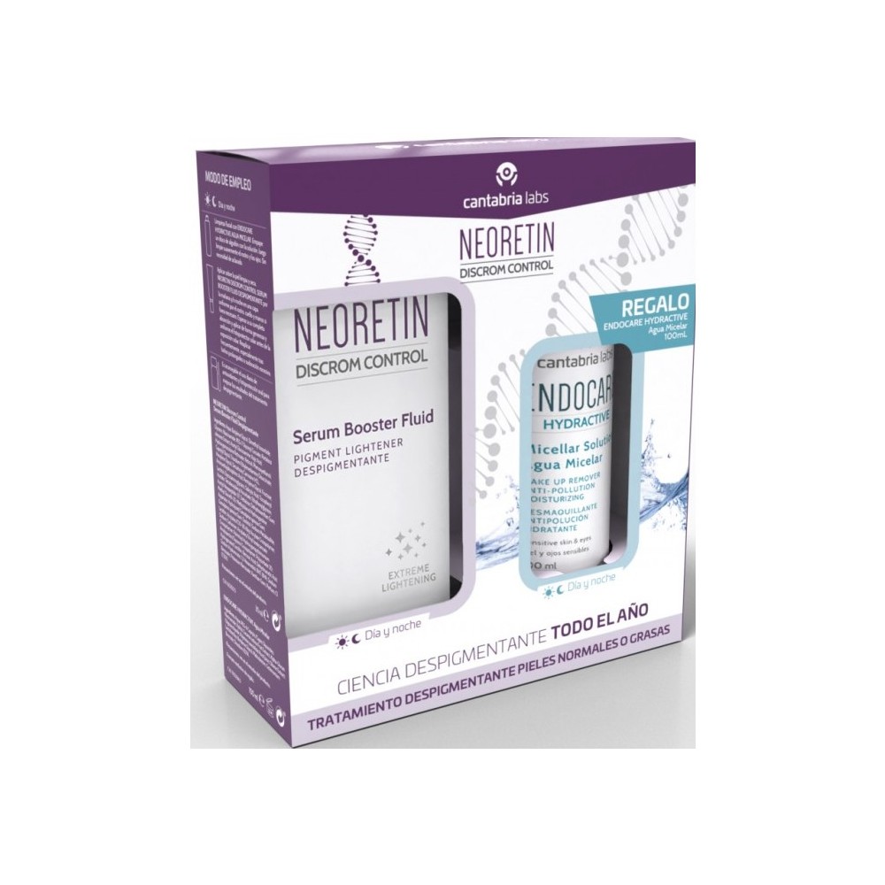 Neoretin Discrom Control Serum Booster Fluid 30ml+ Endocare Hydractive Micellar Water 100ml Set 2 Pieces