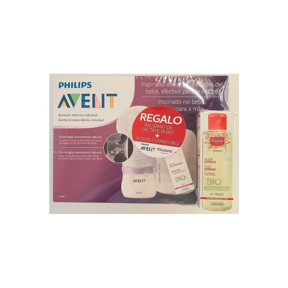 "Avent Comfort" elektrinis pientraukis + dovana "Mustela" ekologiškas balzamas 10ml + "Mustela" aliejus nuo strijų