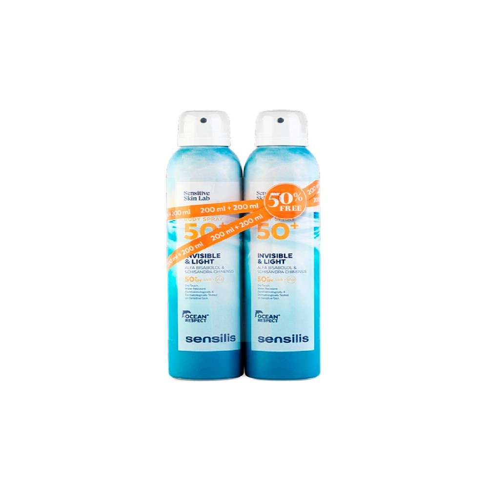 Sensilis Body Spray Invisible & Light Spf50+ 2x200ml