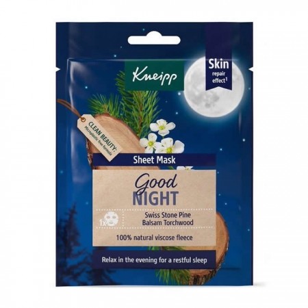 Kneipp Good Night lakštinė veido kaukė 1 vnt-DELAPIEL-Dermokosmetika-KNEIPP