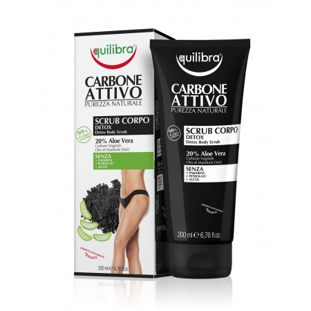 Equilibra Body Active Charcoal Detox detoksikuojantis kūno šveitiklis 200ml-EQUILIBRA-Kūno priežiūros priemonės-EQUILIBRA